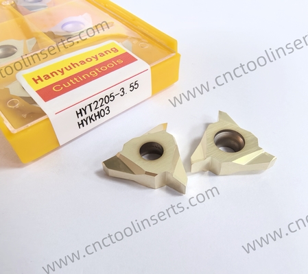 CNC Milling Insert with PVD Coating HYT2205-3.55 HYKH03, also Belongs to Grooving Inserts. Suitable for Machining Titanium Alloys and High-temperature Superalloys.