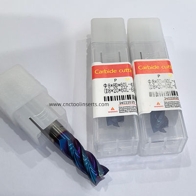 Customized Solid Carbide Square End Mill Medical Device Manufacturing D8*20*60L-68°