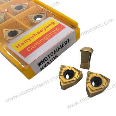 Standard Milling Insert WNGT0604ERT, coated with HYS108 via CVD. Excellently suited for high-speed turning of steel and cast iron components