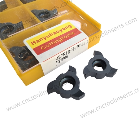 CNC mechanical insert, three - edged slot - milling insert of model ，HY327R12 - 2.0，HY327R12 - 2.5，HY327R12 - 4.0, made of cemented carbide with high - quality HY308 coating