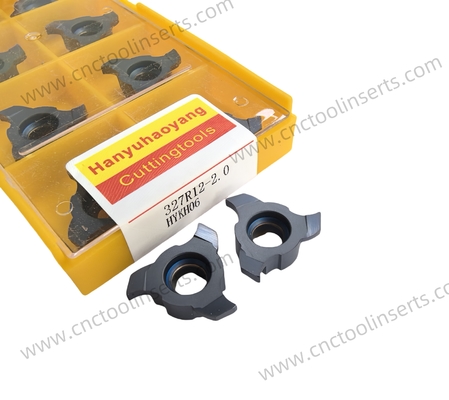 CNC mechanical insert, three - edged slot - milling insert of model ，HY327R12 - 2.0，HY327R12 - 2.5，HY327R12 - 4.0, made of cemented carbide with high - quality HY308 coating