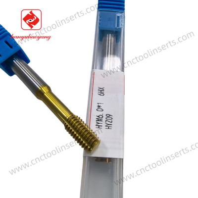 Extrusion tap, precision CNC cutting tool, with PVD coating, model HYM6.0*1 6HX. Applicable materials: aluminum alloy, low - carbon steel, copper alloy, mild steel, etc.