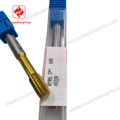 Extrusion tap, precision CNC cutting tool, with PVD coating, model HYM6.0*1 6HX. Applicable materials: aluminum alloy, low - carbon steel, copper alloy, mild steel, etc.