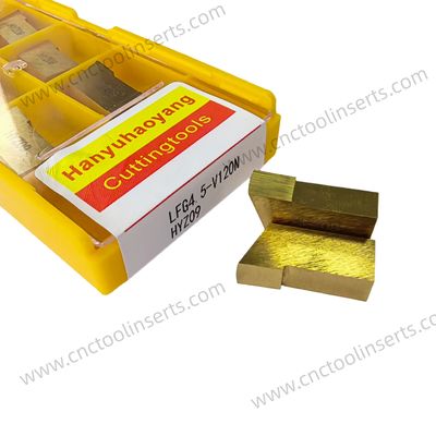 CNC Grooving Insert with PVD Coating LFG4.5-V120N HYZ09, Suitable for Machining Mild Steel.