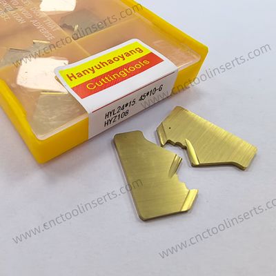 CNC Grooving Insert with PVD Coating HYL24*15.45*10-G HYZ108, Suitable for machining mild steel at low cutting speeds.