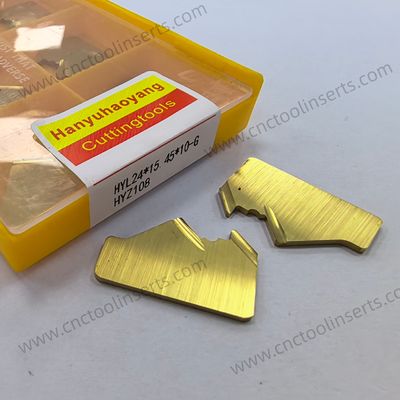 CNC Grooving Insert with PVD Coating HYL24*15.45*10-G HYZ108, Suitable for machining mild steel at low cutting speeds.