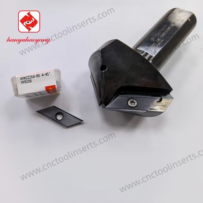 CNC Milling Insert, Chamfering Cutter with PVD Coating HYKC22X4-R0.4-45° HYB208, Suitable for Difficult-to-Machine Materials Excluding High-Temperature Alloys