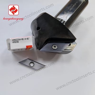 CNC Milling Insert, Chamfering Cutter with PVD Coating HYKC22X4-R0.4-45° HYB208, Suitable for Difficult-to-Machine Materials Excluding High-Temperature Alloys