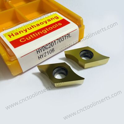 CNC Professional Gear Milling Insert Series WC-Co PVD Coating HYDC20170319L（R） HYB208, Applicable for All Difficult-to-Machine Materials Except Superalloys