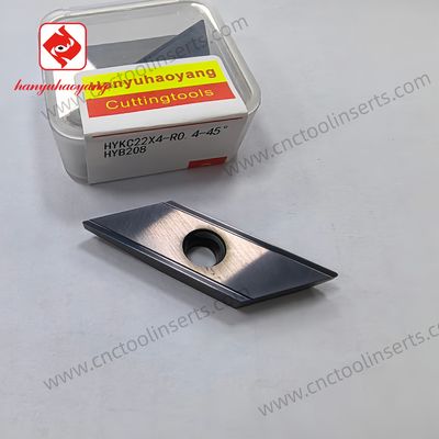 सीएनसी मिलिंग इंसर्ट, पीवीडी कोटिंग HYKC22X4-R0.4-45° HYB208 के साथ चैम्फरिंग कटर, उच्च तापमान मिश्र धातुओं को छोड़कर मुश्किल से मशीन करने योग्य सामग्रियों के लिए उपयुक्त