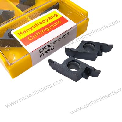 CNC Grooving Insert, Model SGR060615-R10, dengan Lapisan PVD HYB208, Cocok untuk Semua Bahan yang Sulit Dibuat Mesin Kecuali Paduan Suhu Tinggi