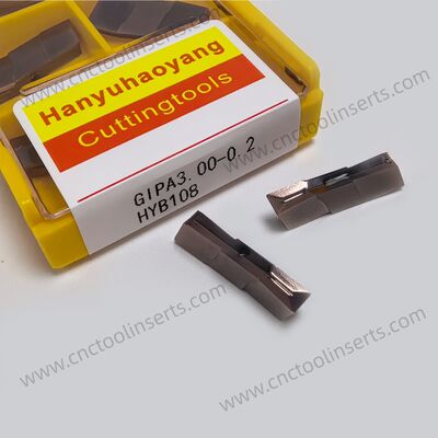 Introdução de ranhuras GIPA3.00-0.2 PVD HYB108 revestido, para ligas de Ti, Ni, aços temperados e endurecidos (> 55 HRC)