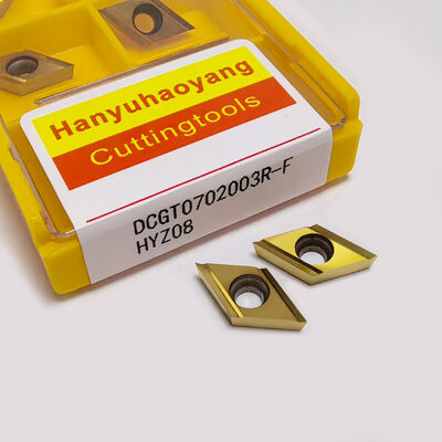 Insertos de Mandrinado CNC WC-Co Recubrimiento CVD DCGT0702003R-F para Mecanizado de Acero Blando con Material de Carburo y Tratamiento Superficial CVD